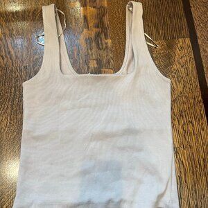 NWT ZARA Beige Knit Tank Top USA Large